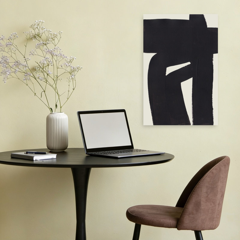 «Abstract Black Form Abstract», reproduction d'art murale contemporaine, H 24 po x l 16 po
