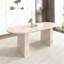 Kitchen extendable dining table for 4-8 people, oval kitchen table with wooden strip base for family living room