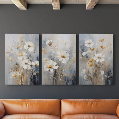 Floral Study  Series  CVII  -Premium Gallery Wrapped Canvas Set -Ready to Hang