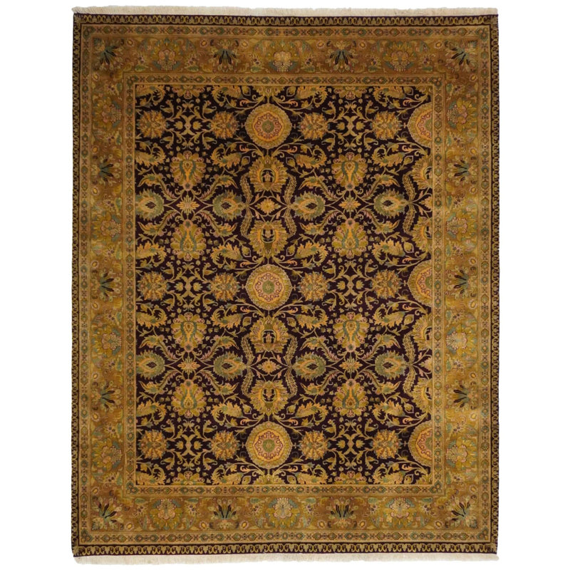 Tapis de style transitionnel fabriqué à la main Isabelline - 8 pi x 10 pi 3 po