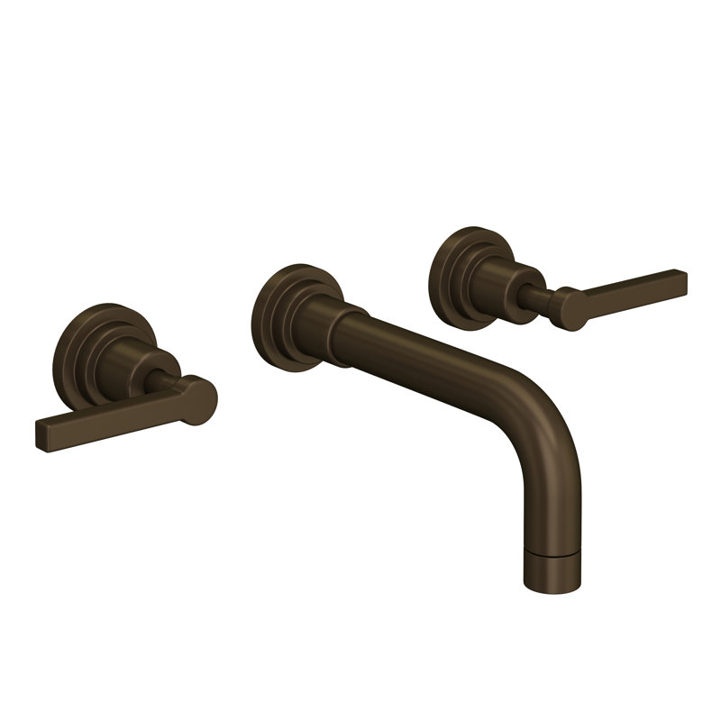 Lombardia® Wall Mount Bathroom Faucet, Tuscan Brass, Lever Handle