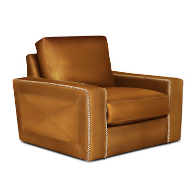 Fauteuil club pivotant en cuir véritable Uptown Cowboy