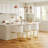 26" Counter Height Bar Stools Set of 2, Barrel Counter Stools With Backrest, Linen Snow White Gold Metal Base-496131583-496131568-496131572