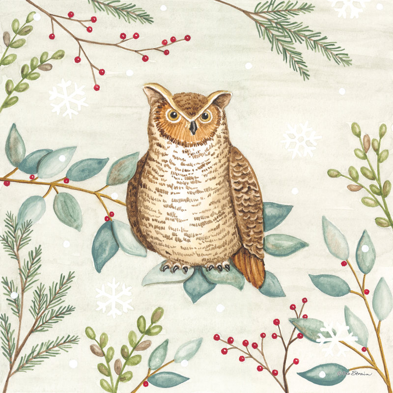 Tulelake Woodland Animals Owl par Deb Strain, H 12 po x l 12 po