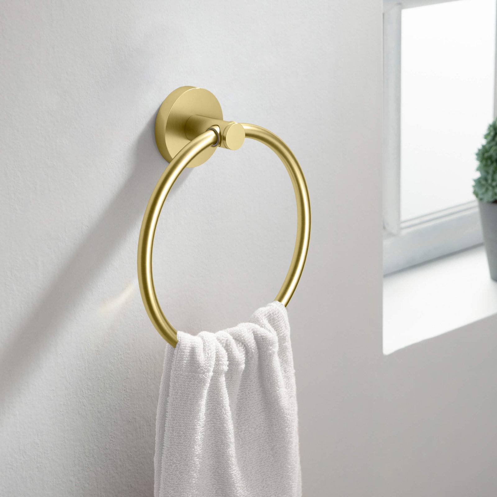 Circular 4-Piece Bathroom Hardware Set, Brushed Gold