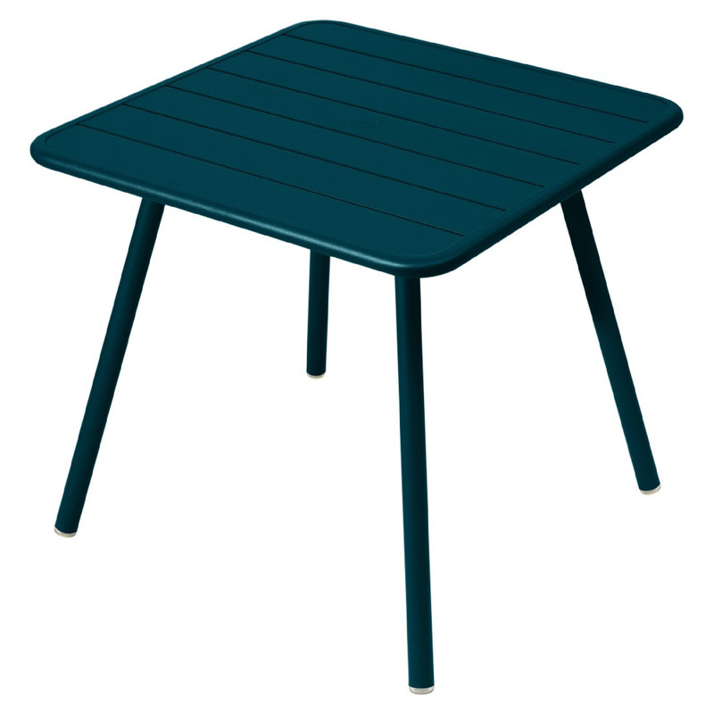 Luxembourg Outdoor Square Dining Table, Acapulco Blue, 18.5" H x 22" L x 22" W