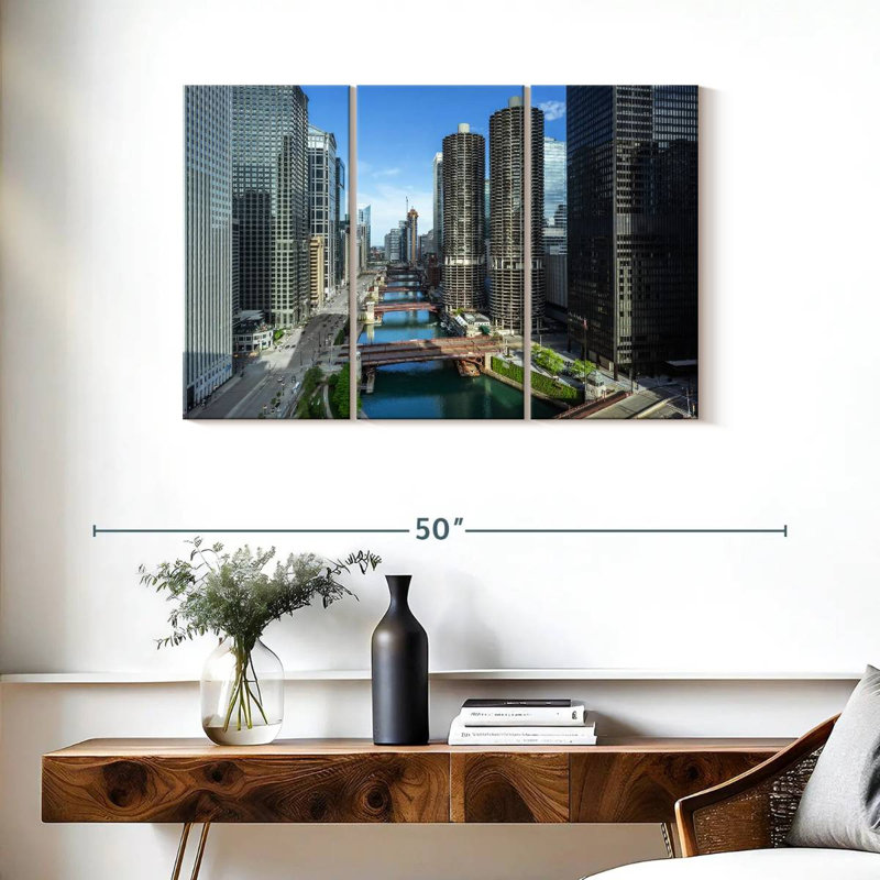 Tergel Chicago Riverside Towers, H 24 po x l 38 po