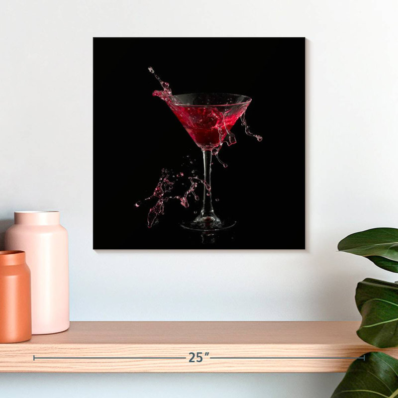 Yarlin Red Martini Splash, 16" H x 16" W