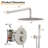 12-Inch Round Rain Shower System, High-Pressure Shower Head & Handle Set with Valve, All-Metal Trim-126439240