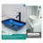 Bathroom Vessel Sink Above Counter Amber Blue Gradient Tempered Glass Bowl Square Sink For Bathroom-123626418