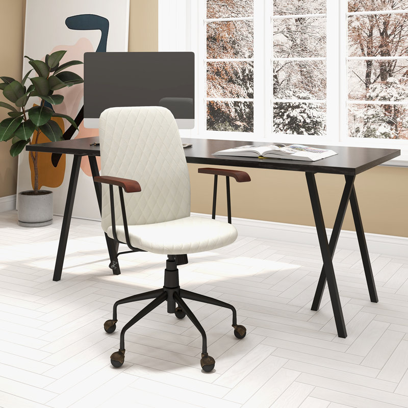 Milaina Velvet Office Chair, Beige