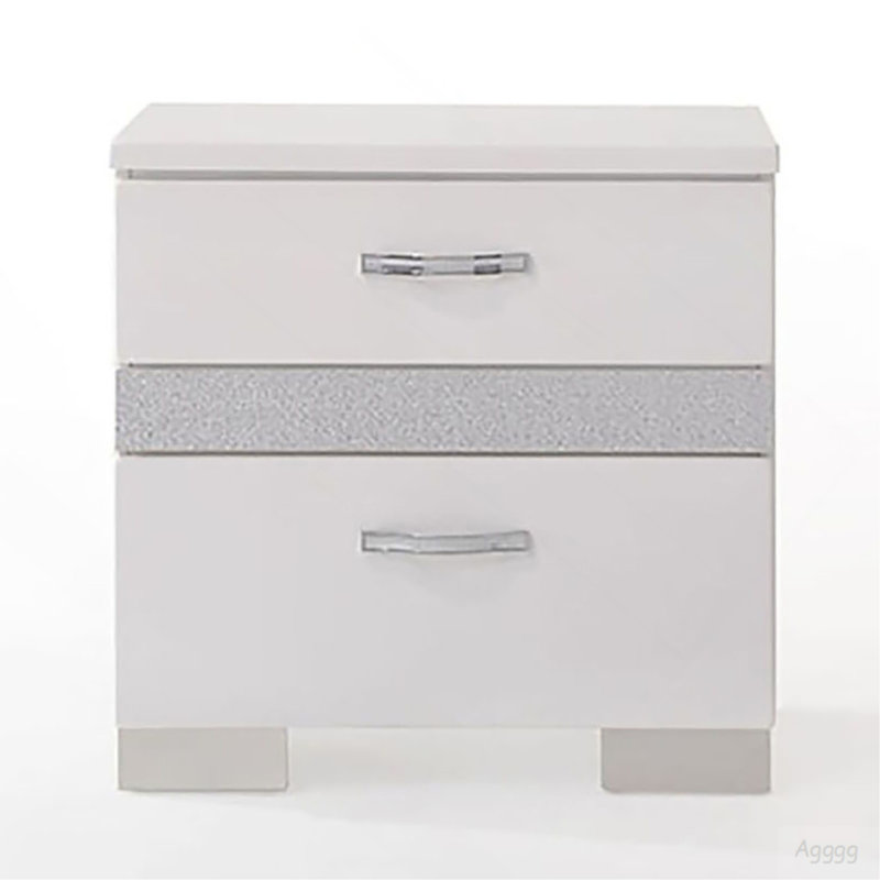 White High Gloss 3-Drawer Nightstand