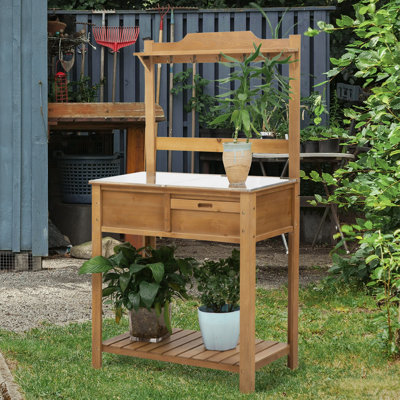 Aaliyaa Wood Potting Bench