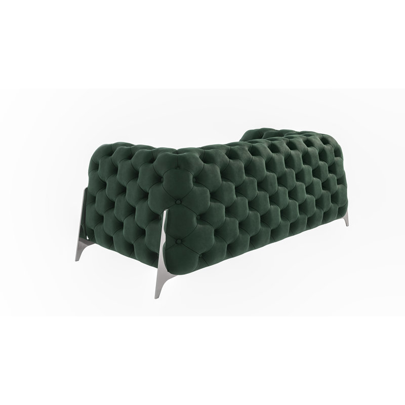 Juneri 2 Seater Velvet Sofa, Bottle Green