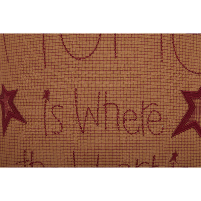 Ninepatch Star Embroidered Cotton Reversible Throw Pillow