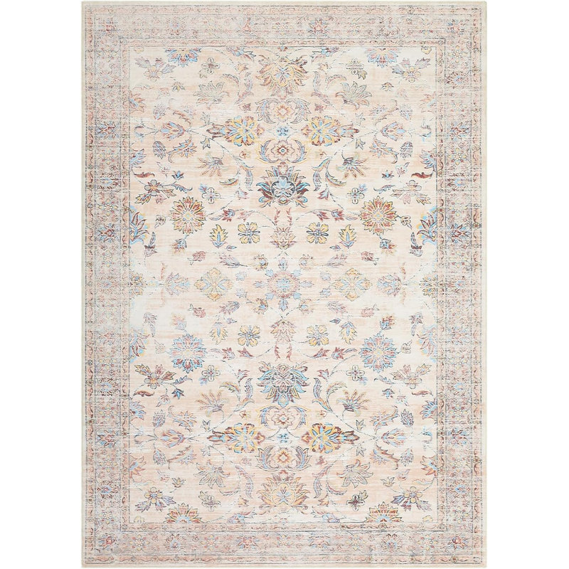 2x6 Runner Hallway Rug Machine Wash Non-Slip Enrteway Laundry Room Rug Throw Low-Plie Vintage Mat Distressed Carpet for Kitchen Bathroom Red Borwn