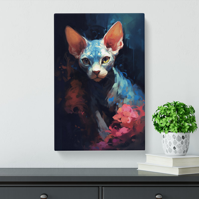 Sphynx Cat Tachisme - No Frame Print, 76cm H x 50cm W x 3cm D