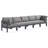 Kylis 150'' Wide Aluminum Patio Sofa with Cushions-61209828-61209829