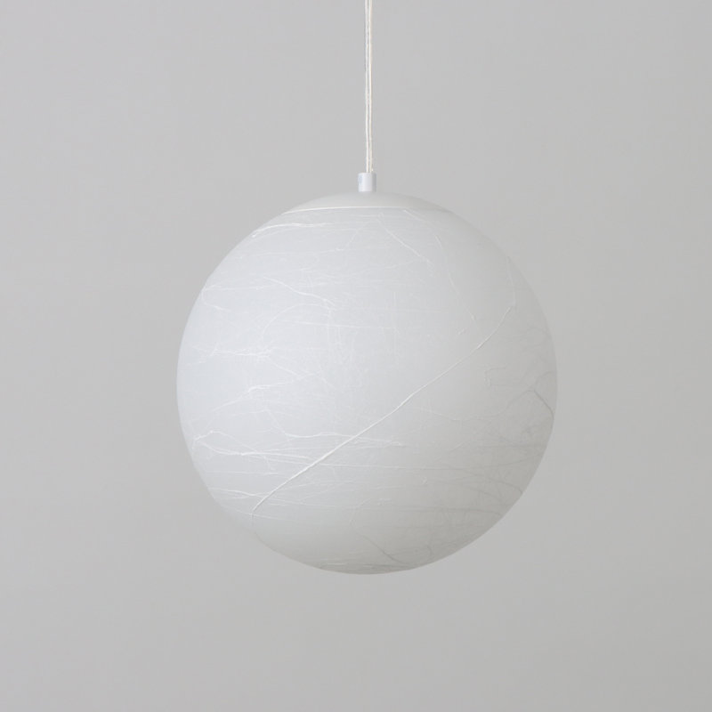 11.8 Inch 1-Light Moon Pendant Light In White Decor With Natural Silk, 87.6'' H x 11.8'' W x 11.8'' D