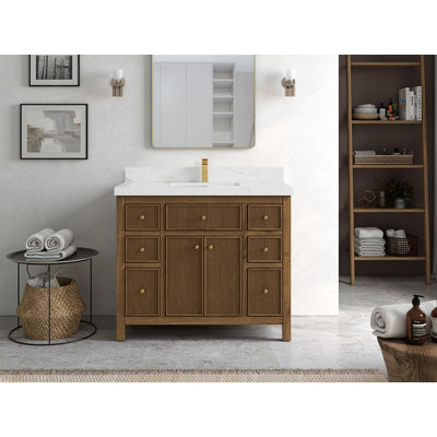 42'' Single Bathroom Vanity with Quartz Top