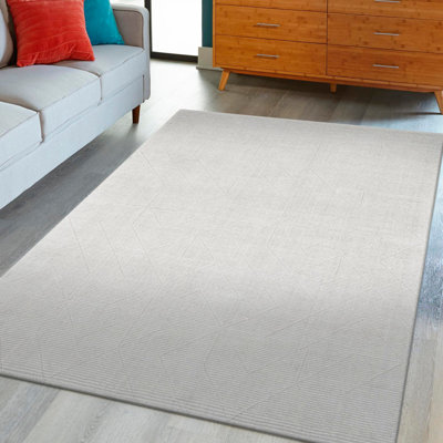 Tapis géométrique en laine touffeté à la main Cyndle