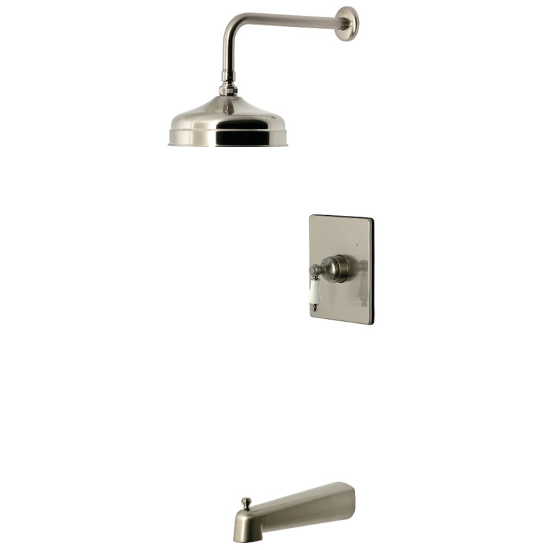 Kingston Brass Single-Handle Pressure Balanced Tub And Shower Faucet, Brushed Nickel