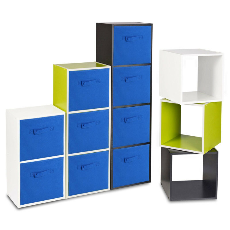 Faunce 90.5cm H x 89cm W Cube Bookcase, Dark Blue