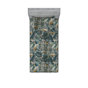 Bleu sarcelle, fauve, gris pâle / floral