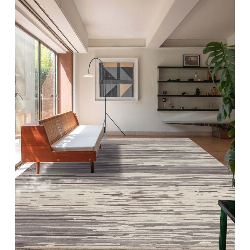 Vaheed Ta-1 Hand Knotted Area Rug in Steel/Gray, Rectangle 8' x 10'