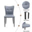 Ensemble de 2 chaises de salle à manger à haut dossier avec design ergonomique: structure en fer forgé, siège en cuir et coussins en éponge à rebond élevé-2115557709