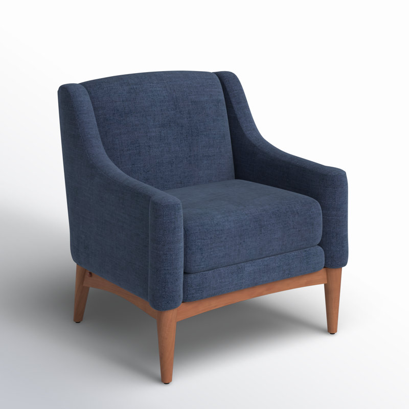 Arshanti Armchair With Solid Wood Legs, Navy