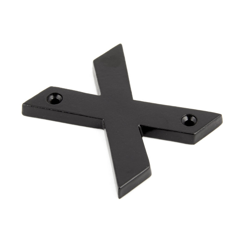 7.8cm H Metal House Letter, X, Black
