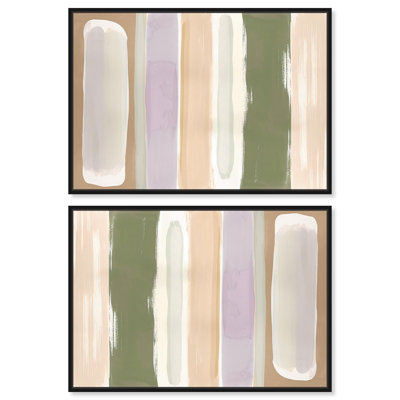 Nature's Stripe Set Canvas Contemporary Shapes par Art Remedy
