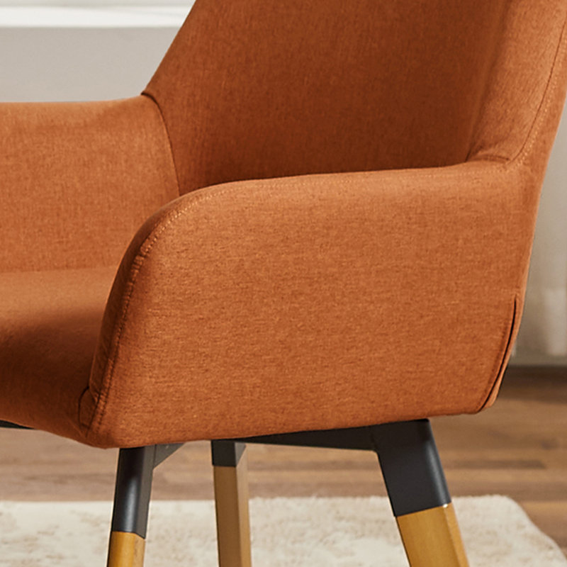 Aroya Linen Swivel Dining Armchair(Set of 4), Camel