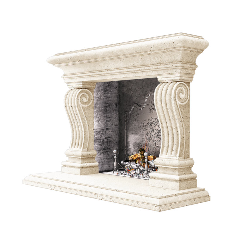 San Lazzaro Fireplace Surround, Old World Beige