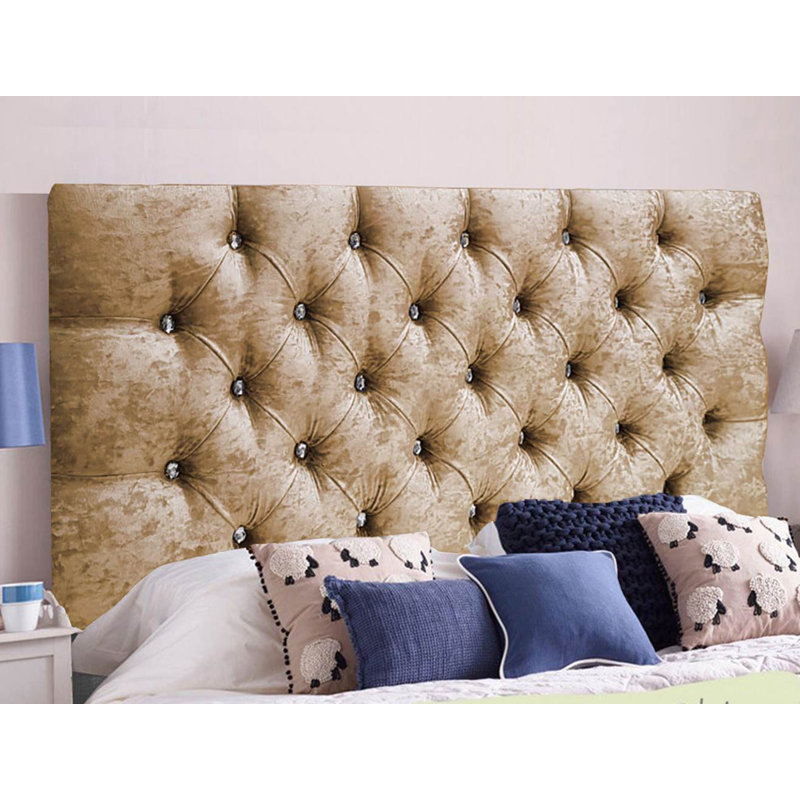 Esters Upholstered Headboard, Single (3'), Gold, Velvet