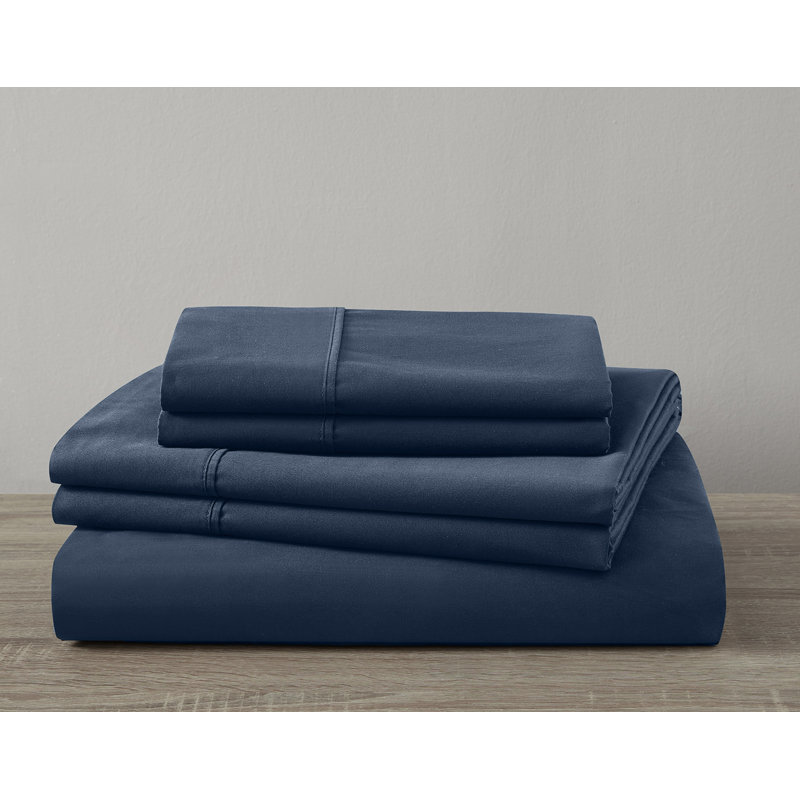 Ensemble de 4 valises pour chambre d'amis, Ensemble de draps très grand + 2 taies d'oreiller, Bleu minuit