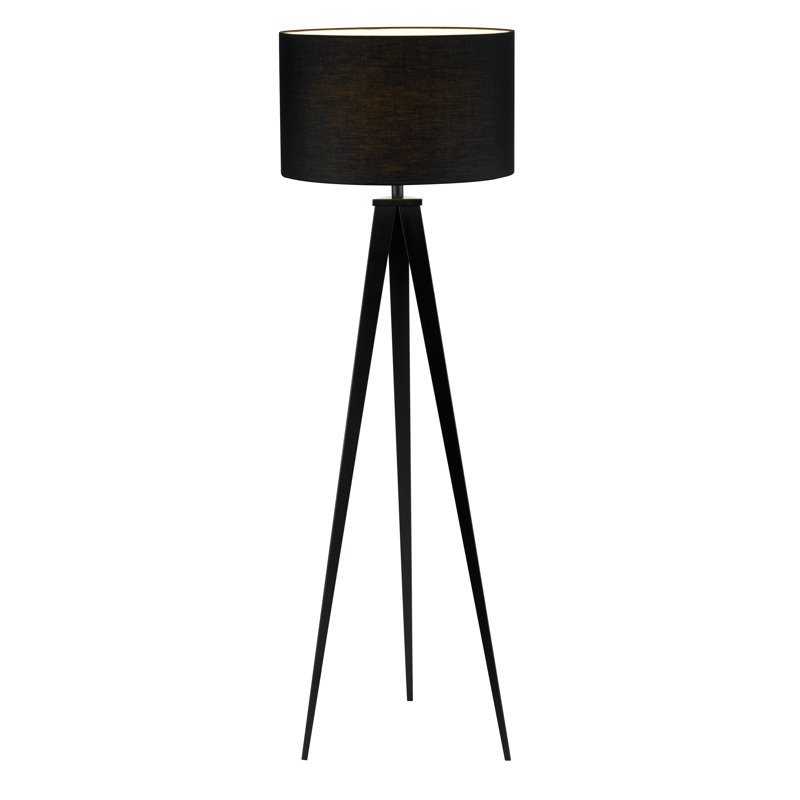 Lampe sur pied 61,5 po Cas, Noir, Noir