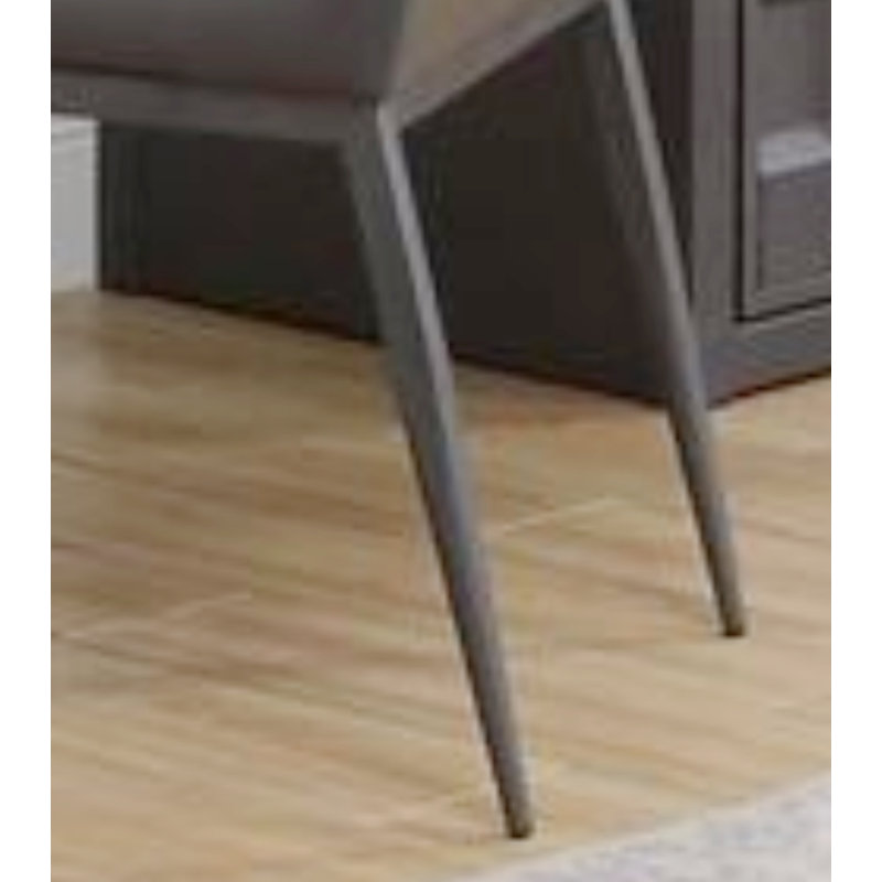 Chaise en cuir synthétique gris et finition bronze industriel