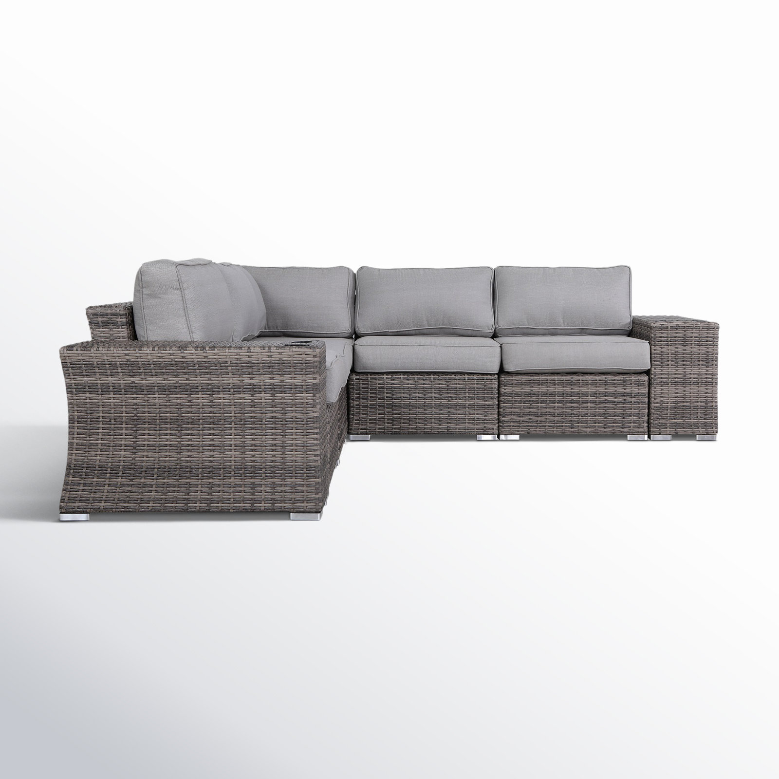 Biles 7-Piece Sectional Seating Group with Cushions, Mixed Grey
