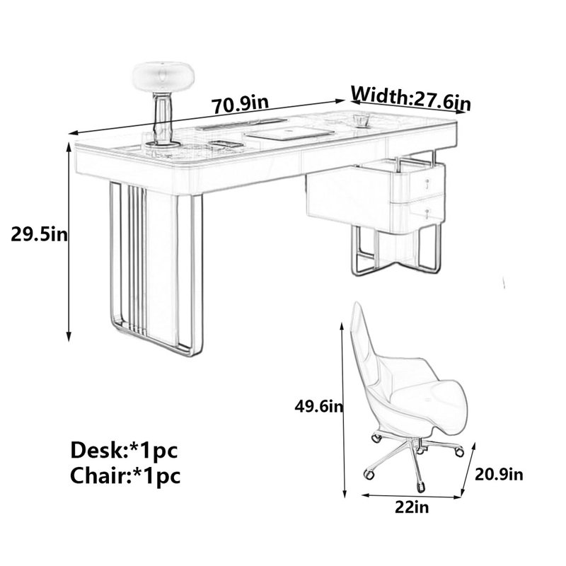 Modern Light Luxury Porcelain Desk