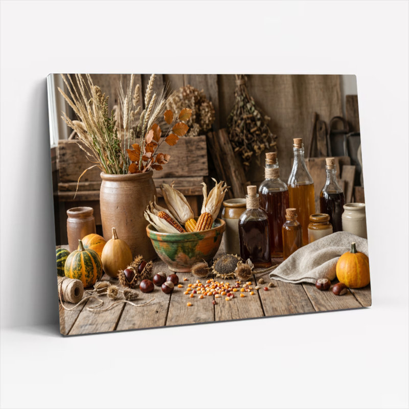 Ensemble de 1 tableau sur toile « Récolte d'automne », H 32 po x l 48 po, Wrapped Canvas