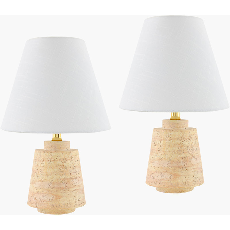 Ensemble de lampes de table Nasim Vasto, Crème, crème