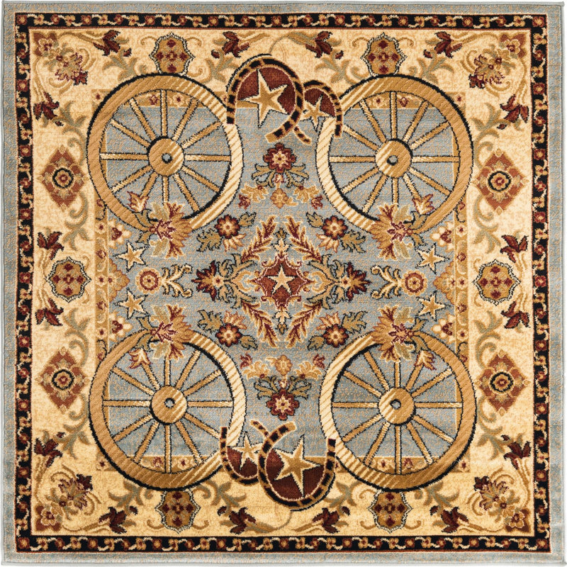 Athallia Oriental Indoor Rug, Square 5'3"