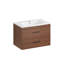 Ensemble de meuble-lavabo mural 30 po avec lavabo en céramique et portes à fermeture en douceur, brun rougeâtre