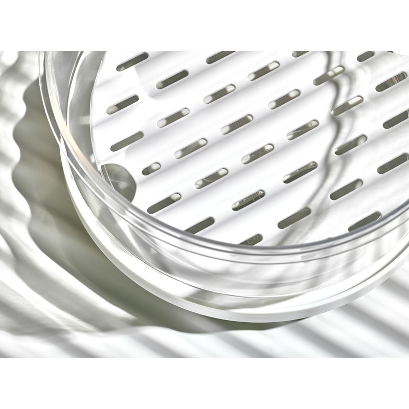 InterDesign Clear BPA-Free Plastic Produce Storage Bowl with White Lid, 7 Cups
