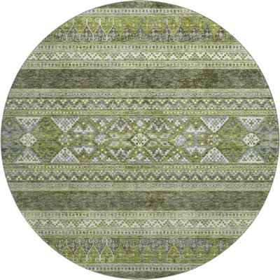 Premium Machine Washable Prisco Olive Rug