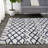Sineu Moroccan Diamond Shag Beige/Navy Rug-2110097024