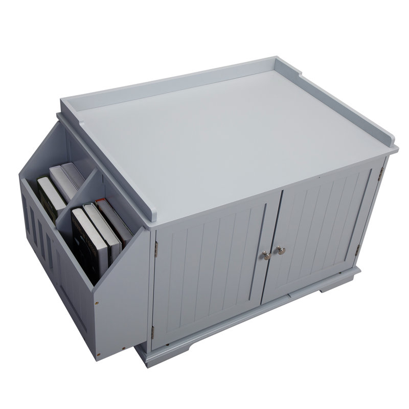 Porte-revues blanc en MDF pour chat, gris