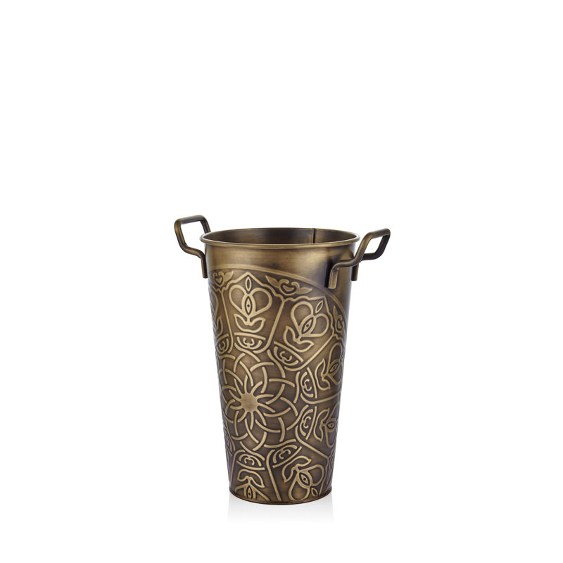 Handmade Steel Table Vase, Gold